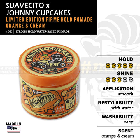 Suavecito x Johnny Cupcakes - Firme Hold Limited Edition Pomade (Orange & Cream Cupcake Scent)