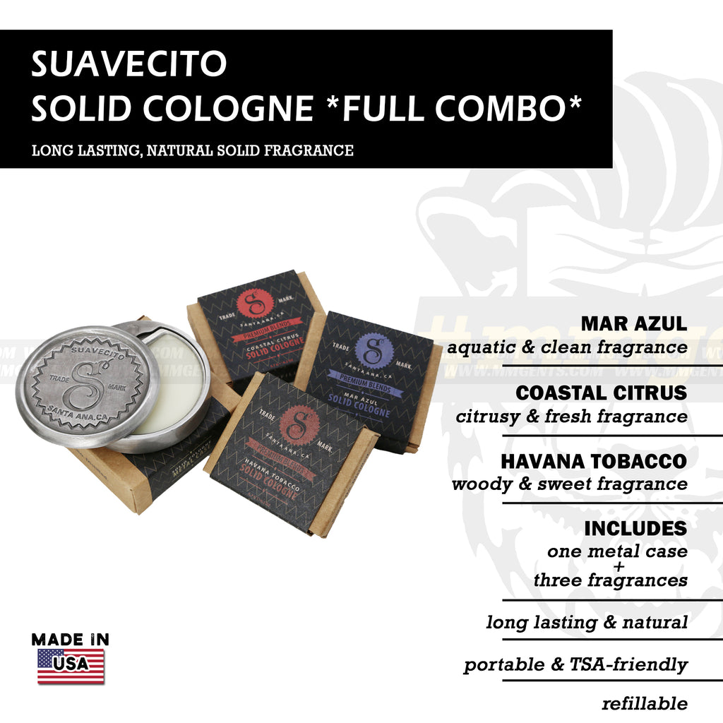 Suavecito - Solid Cologne *Full Combo* (All 3 Fragrances + Metal Case)