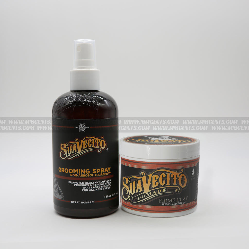 Suavecito - Daily Essential Combo F (Suavecito Firme CLAY Pomade + Suavecito Grooming Spray)